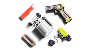 Elegant arrangement of various lighters and nicotine pouches in a modern, luxurious setting.