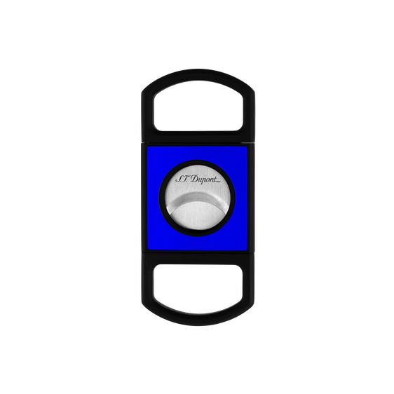 S.T. Dupont Guillotine Cigar Cutter - Black Matte & Neon Blue