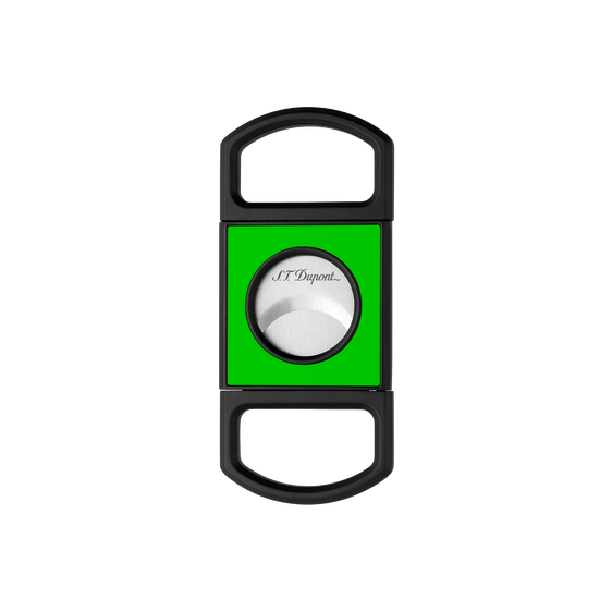 S.T. Dupont Guillotine Cigar Cutter - Matte Black & Neon Green