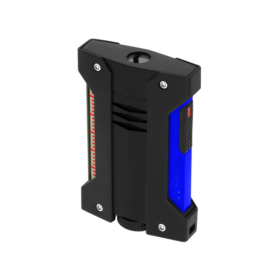 S.T. Dupont Torch Lighter Defi Extreme Matte Black & Neon Blue