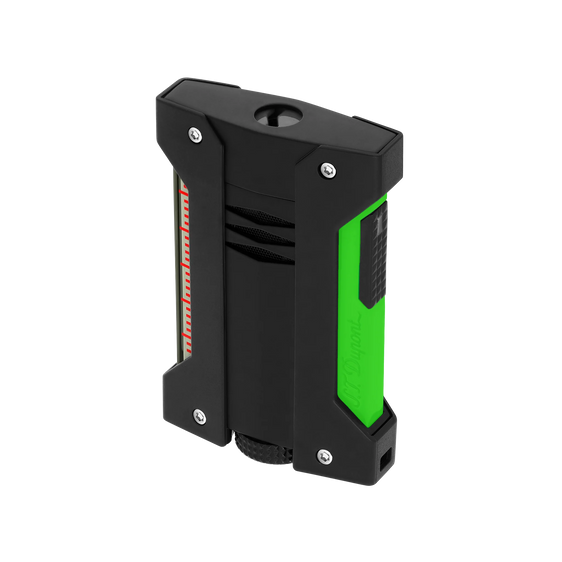 S.T. Dupont Torch Lighter Defi Extreme Matte Black & Neon Green