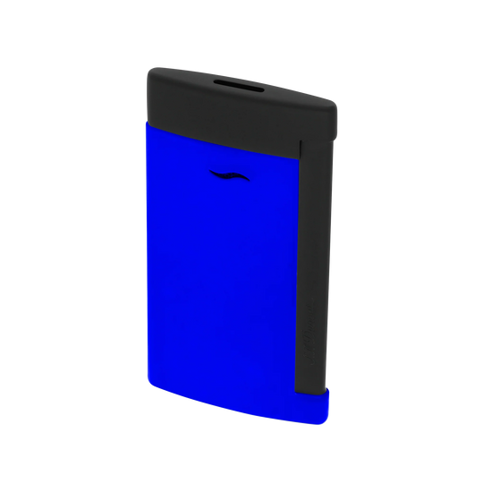S.T. Dupont Lighter Slim 7 - Matte Black & Neon Blue