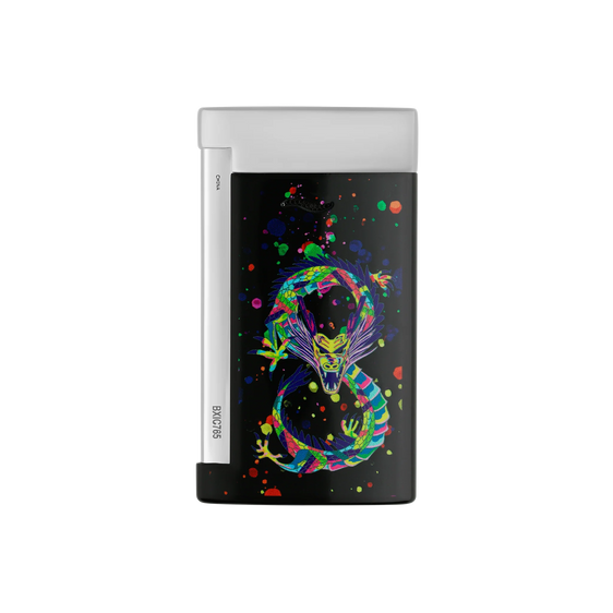 S.T. Dupont Lighter Slim 7 - Chrome Finish - Dragon Black