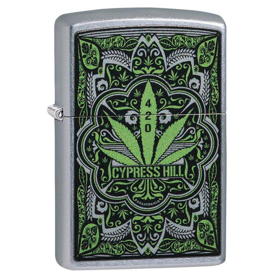 Zippo Lighter - 420 Cypress Hill Leaf Street Chrome