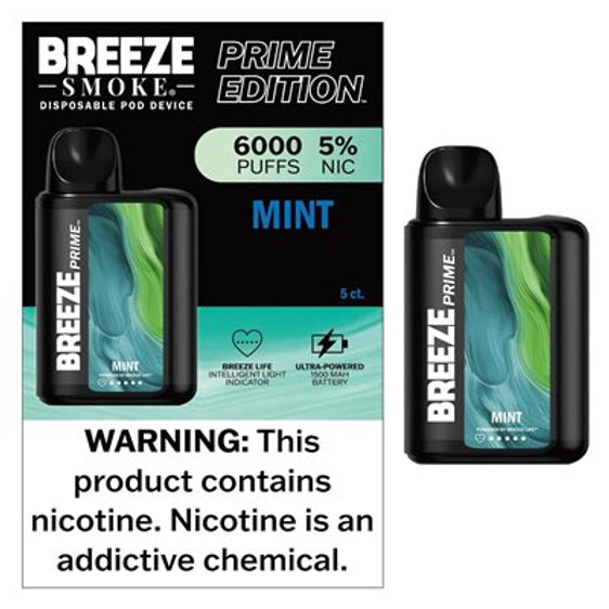 Breeze Prime Disposable Vape - 6000 Puffs - Mint