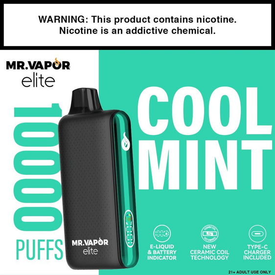 Mr. Vapor Elite Disposable Vape - Cool Mint