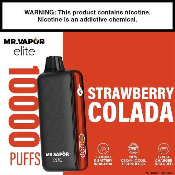 Mr. Vapor Elite Disposable Vape - Strawberry Kiwi Ice