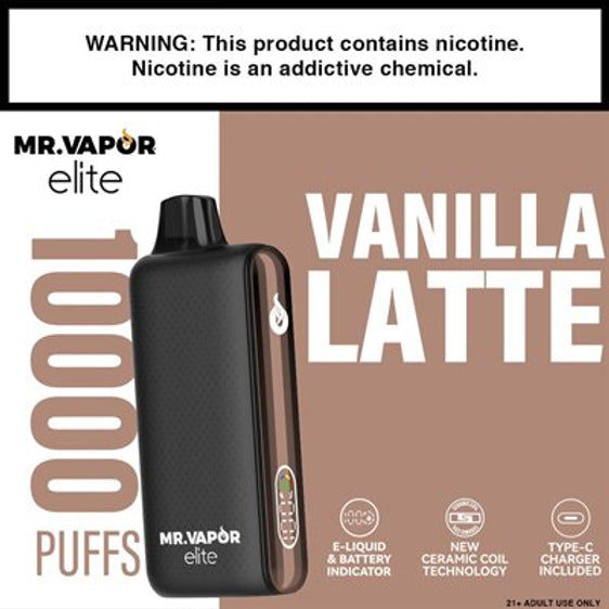 Mr. Vapor Elite Disposable Vape - Vanilla Latte