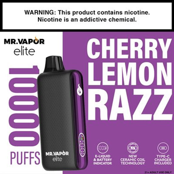 Mr. Vapor Elite Disposable Vape - Cherry Lemon Razz
