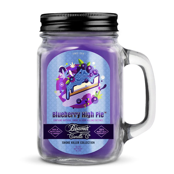 Beamer Candle Co Smoke Killer Collection - USA Made Candle 12 oz Blueberry High Pie