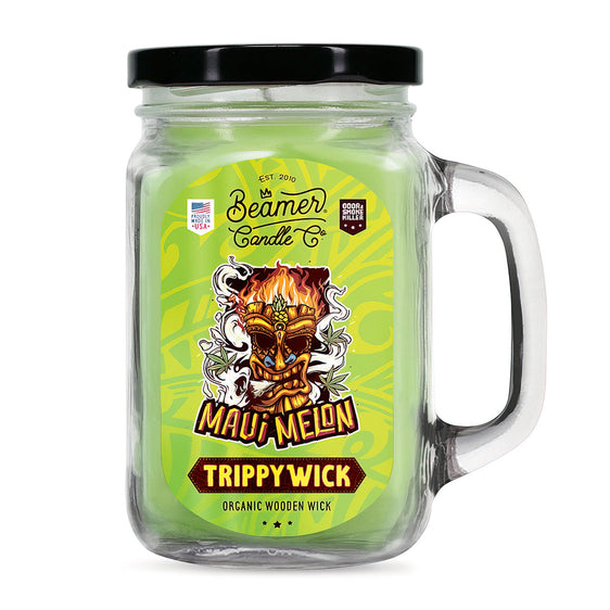 Beamer Candle Co. TrippyWick Series - 12 oz Candle - Maui Melon