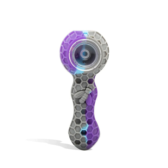 Silicone and Glass Hand Pipe with Steel Tool - 5 Inch