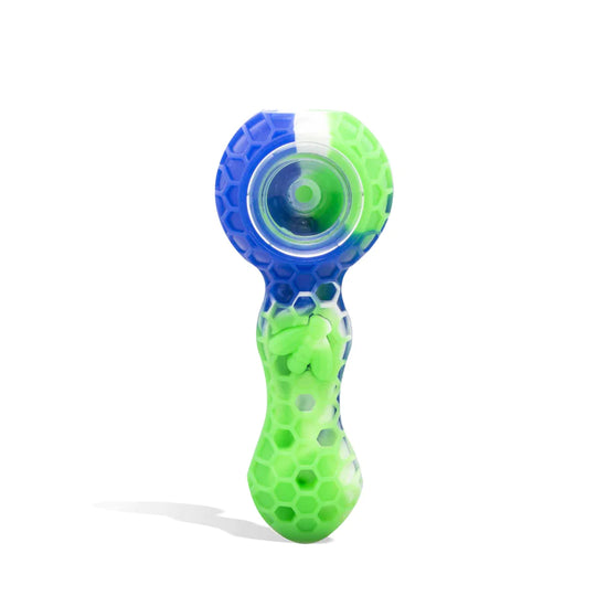 Silicone and Glass Hand Pipe with Steel Tool - 5 Inch