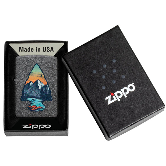 Zippo Lighter - Iron Stone Mountains Design