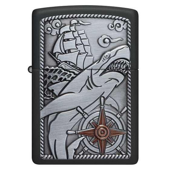 Zippo Lighter - Ship Shark Emblem