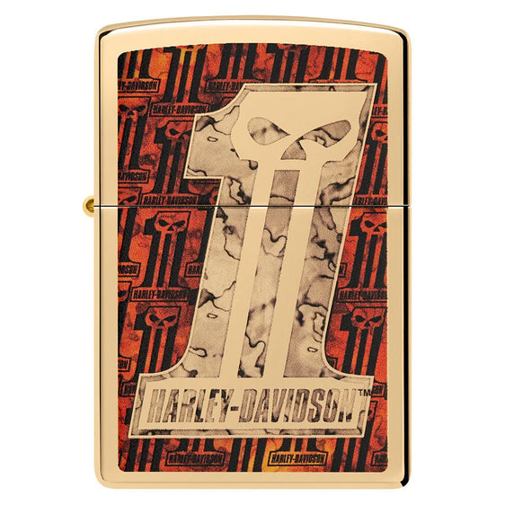 Zippo Lighter - Harley Davidson Number 1 Skull