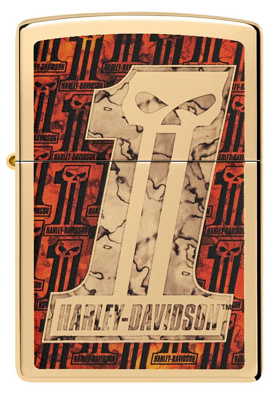 Zippo Lighter - Harley Davidson Number 1 Skull
