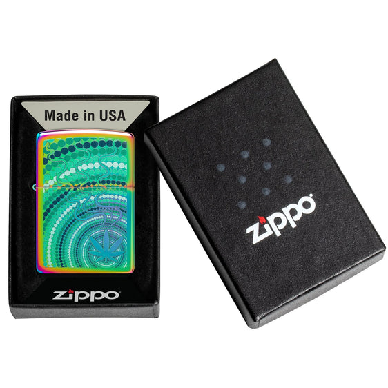 Zippo Lighter - Multi Color Cannabis Leaf