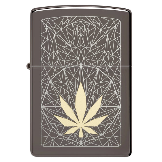Zippo Lighter - Cannabis Black Ice