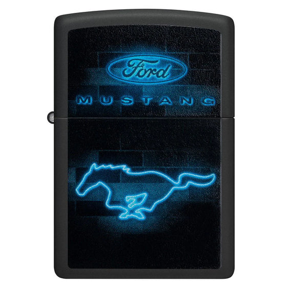 Zippo Lighter - Ford Mustang Neon Logo
