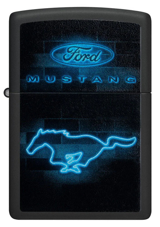 Zippo Lighter - Ford Mustang Neon Logo