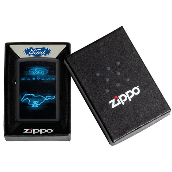Zippo Lighter - Ford Mustang Neon Logo