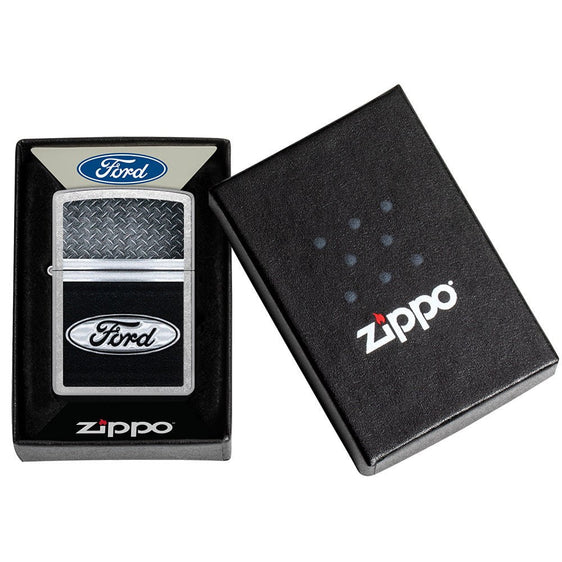 Zippo Lighter - Ford Logo Diamond Plate