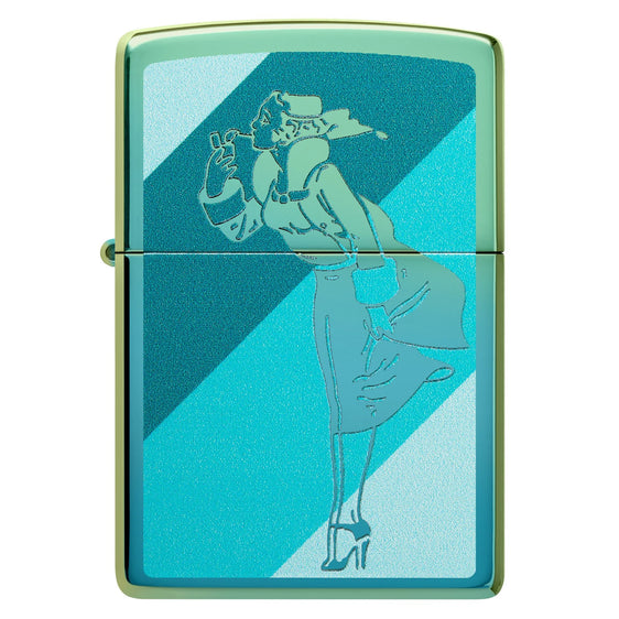 Zippo Lighter - Teal Windy