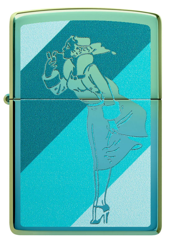 Zippo Lighter - Teal Windy