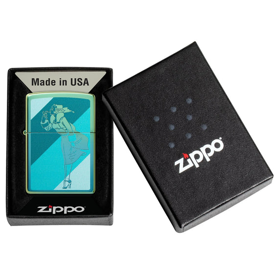 Zippo Lighter - Teal Windy