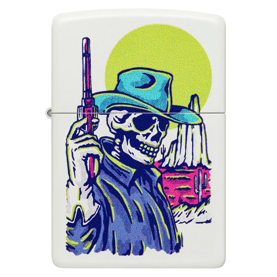 Zippo Lighter - Neon Wild West Skeleton