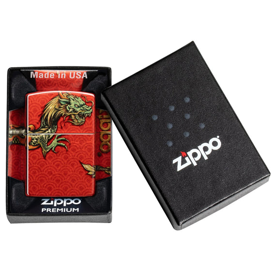 Zippo Lighter - Geometric Dragon