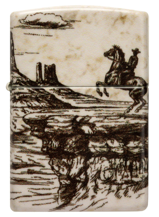 Zippo Lighter - Wild West Scene