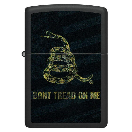 Zippo Lighter - Don't Tread On Me Gadsden Black Flag