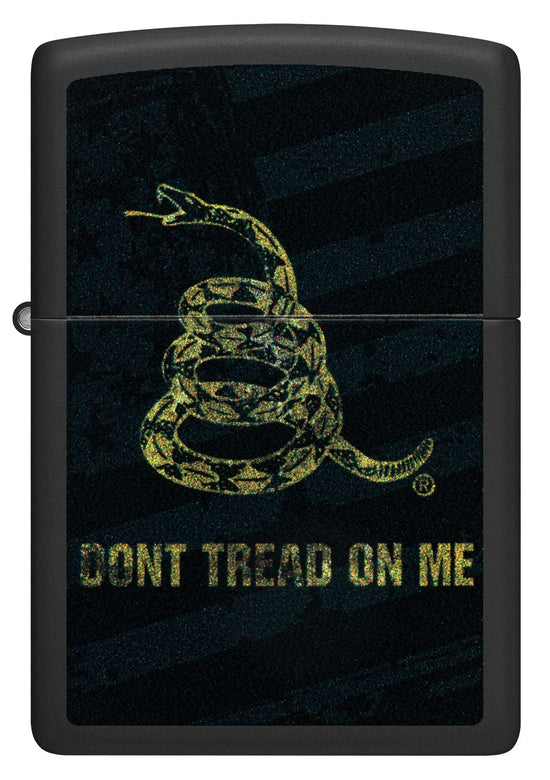 Zippo Lighter - Don't Tread On Me Gadsden Black Flag