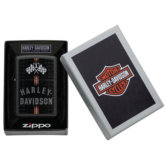 Zippo Lighter - Harley Davidson Checkered Flags