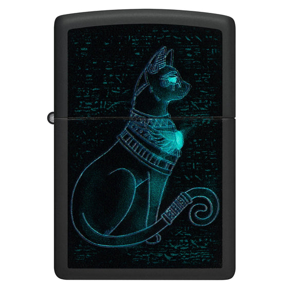 Zippo Lighter - Black Light Spiritual Cat
