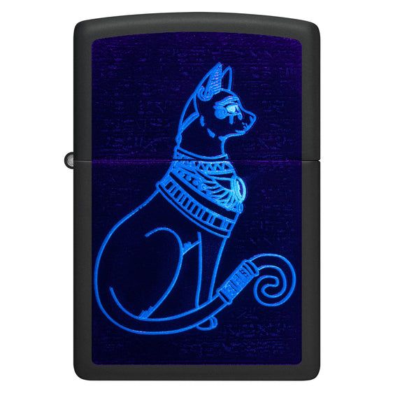 Zippo Lighter - Black Light Spiritual Cat