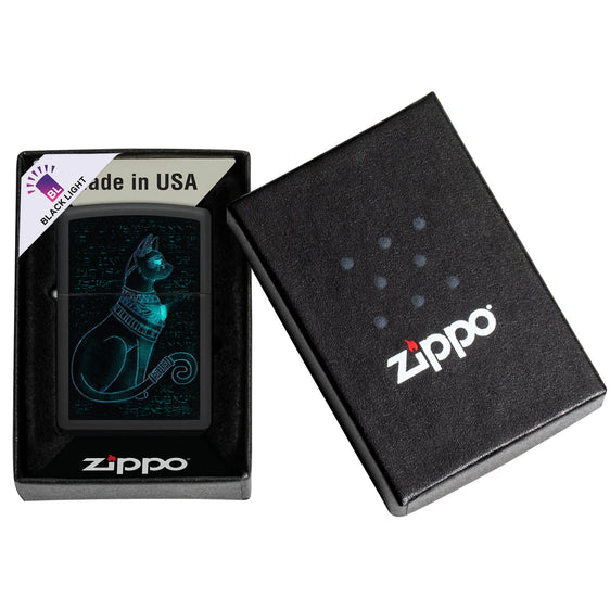 Zippo Lighter - Black Light Spiritual Cat