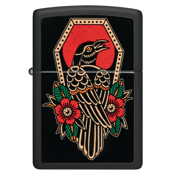 Zippo Lighter - Crow Tattoo