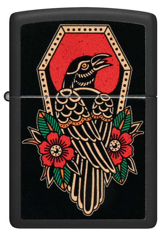 Zippo Lighter - Crow Tattoo