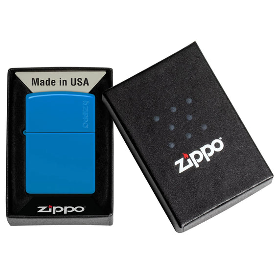 Zippo Lighter - Sky Blue Matte w/ Zippo Logo