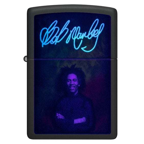 Zippo Lighter - Black Light Bob Marley