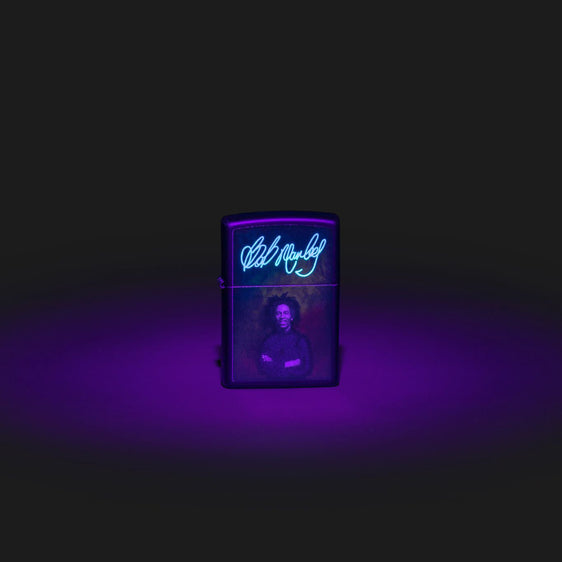 Zippo Lighter - Black Light Bob Marley