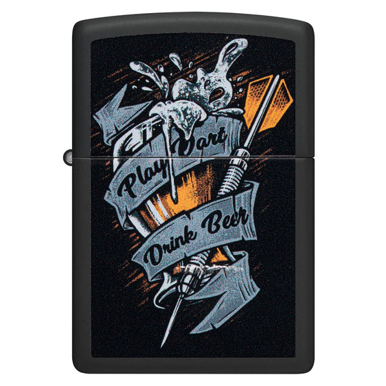 Zippo Lighter - Play Darts & Drink Beer