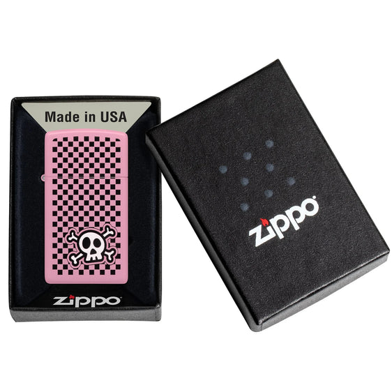 Zippo Lighter - Checkered Skull