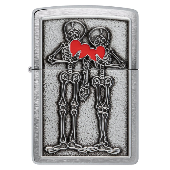 Zippo Lighter - Skeletons Couple Love