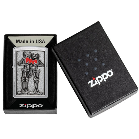 Zippo Lighter - Skeletons Couple Love