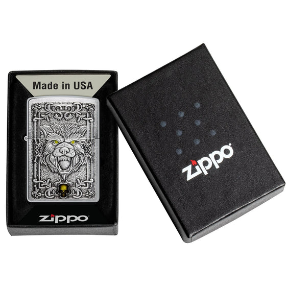 Zippo Lighter - Wolf Emblem