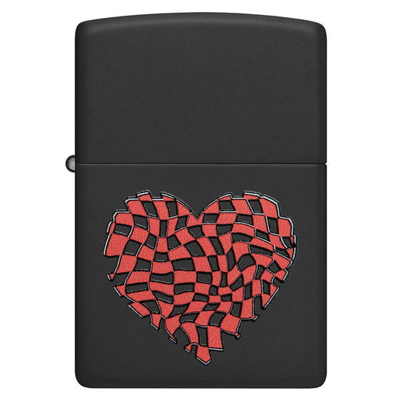 Zippo Lighter - Checkered Heart
